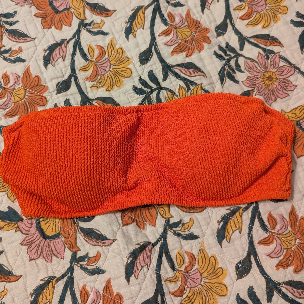 Shade & Shore Vibrant Orange Bandeau Swim Top Size 36C